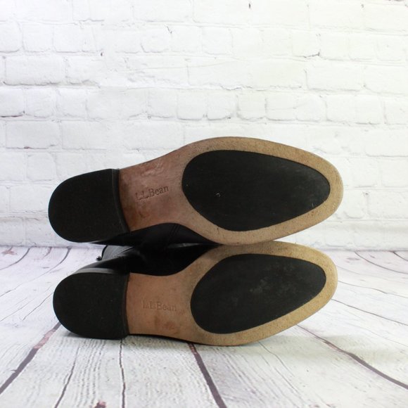 LL Bean Black Leather Side Zipper Knee High Riding Boots Size 9 Medium - Picture 9 of 9